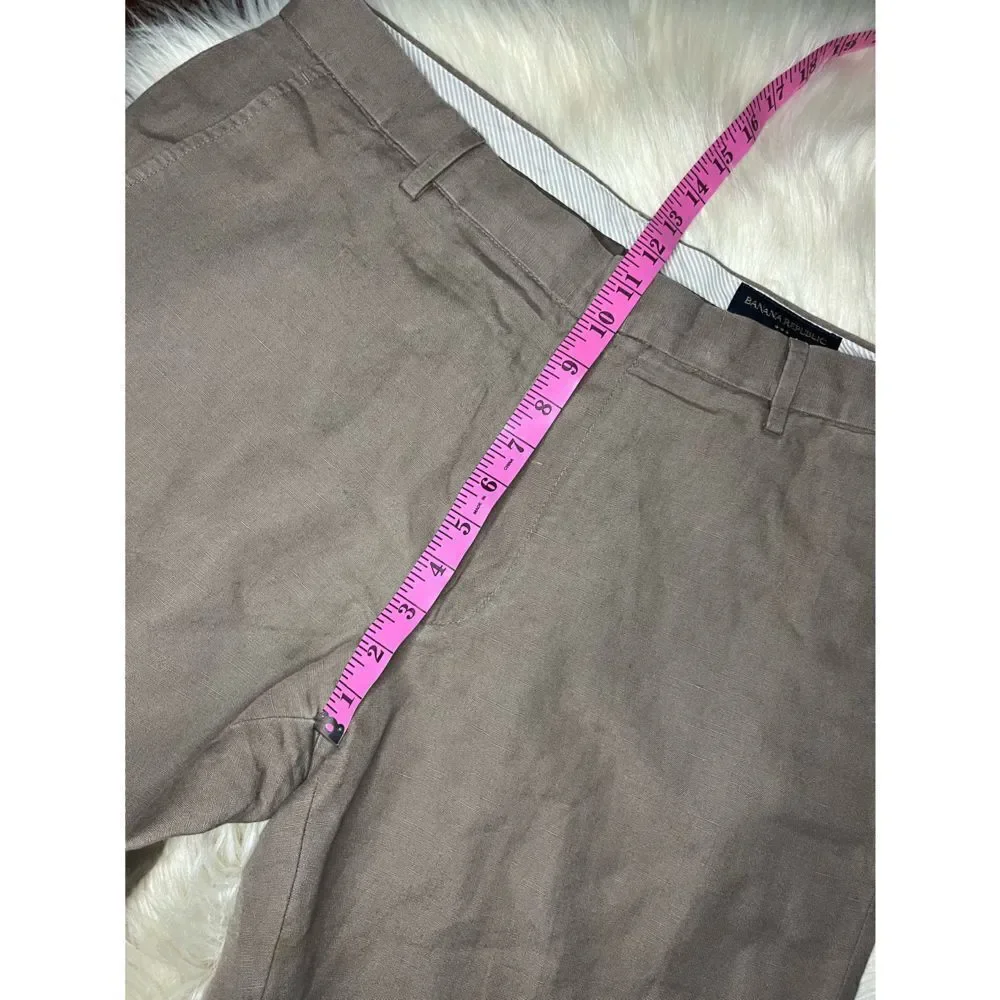 Banana Republic taupe linenFlat front dress pants sz 35X30